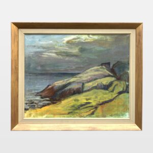 Swedish Landscape Painting, Vintage Oil Painting, Farmhouse Decor - Image 1