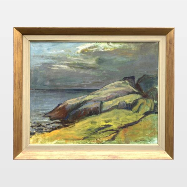 Swedish Landscape Painting, Vintage Oil Painting, Farmhouse Decor