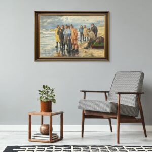Fishermen Painting, Skagen Oil Painting, Danish Coastal Decor - Image 2