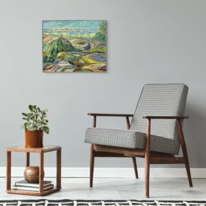 Original Vintage Landscape Oil Painting: Textured Swedish Coastal Scene Wall Art - Image 2