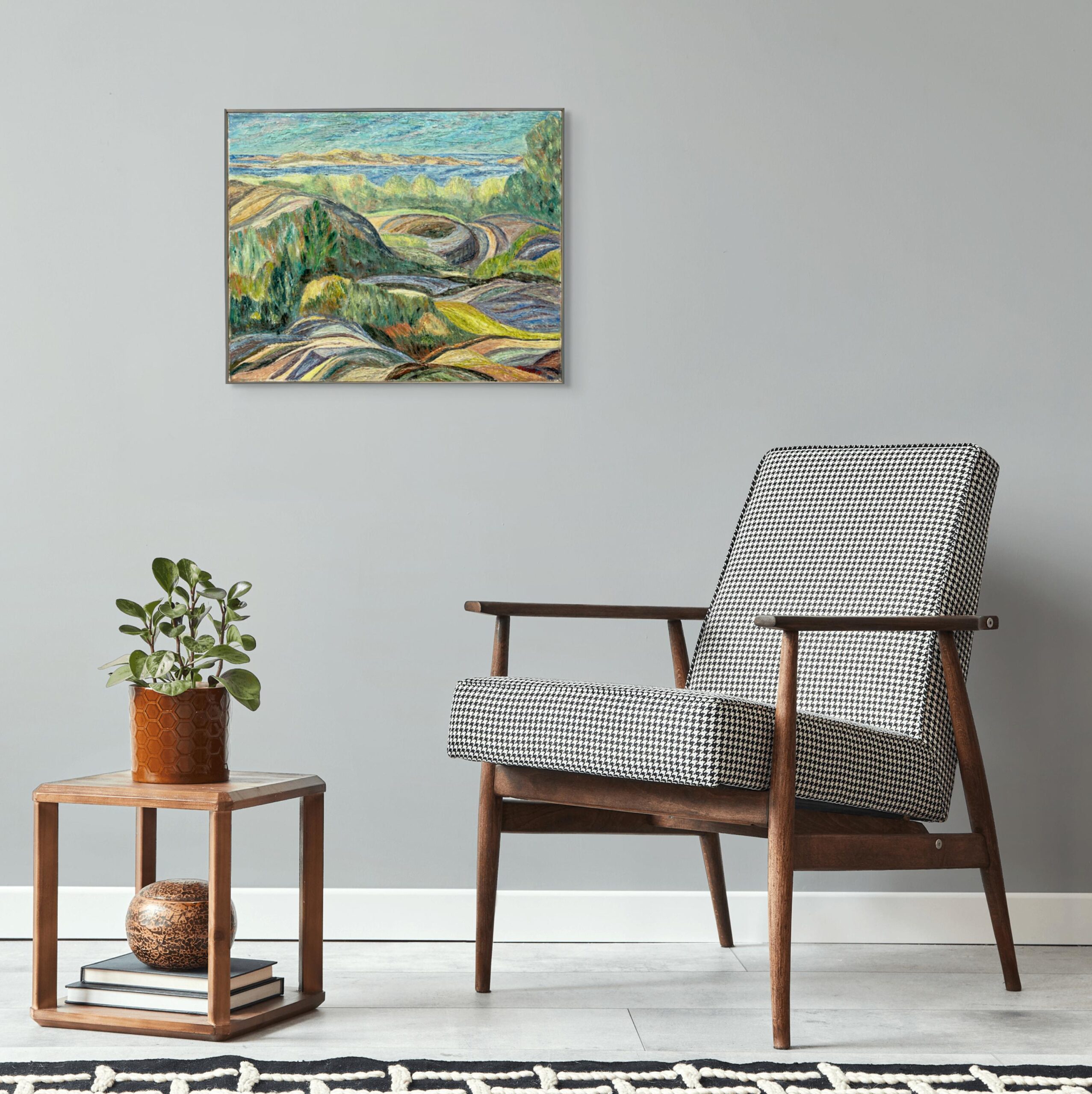 Original Vintage Landscape Oil Painting: Textured Swedish Coastal Scene Wall Art - Image 2