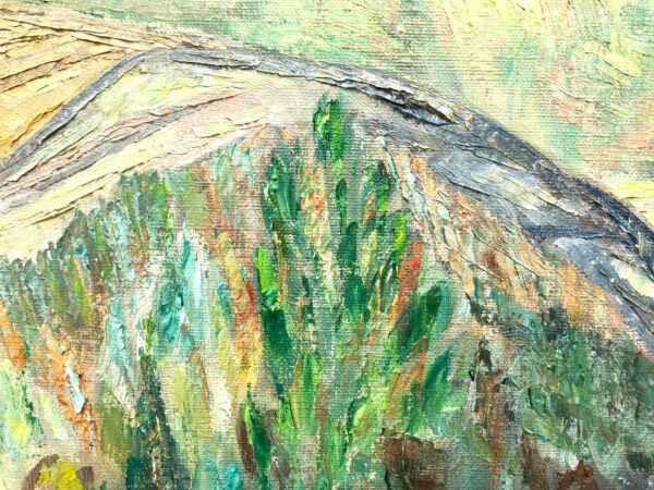 Original Vintage Landscape Oil Painting: Textured Swedish Coastal Scene Wall Art
