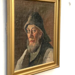 Original Danish oil painting, Medium fisherman portrait warm earthy tones, Scandinavian realism, Christian Thornild - Image 3