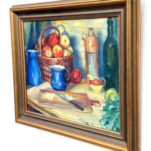 Still Life Oil Painting – Apples and Lemons, Original Vintage Art - Image 6