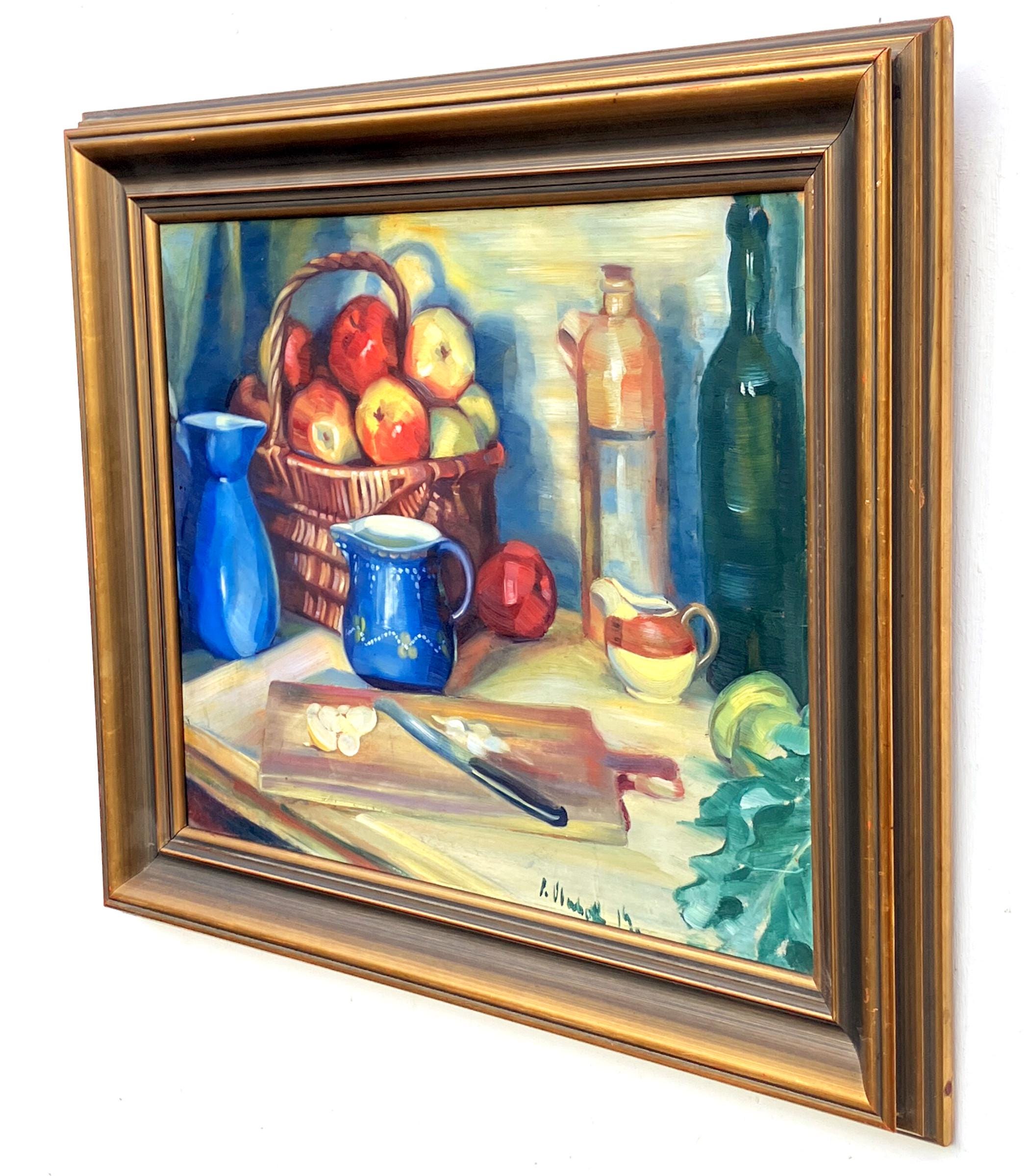Still Life Oil Painting – Apples and Lemons, Original Vintage Art - Image 6