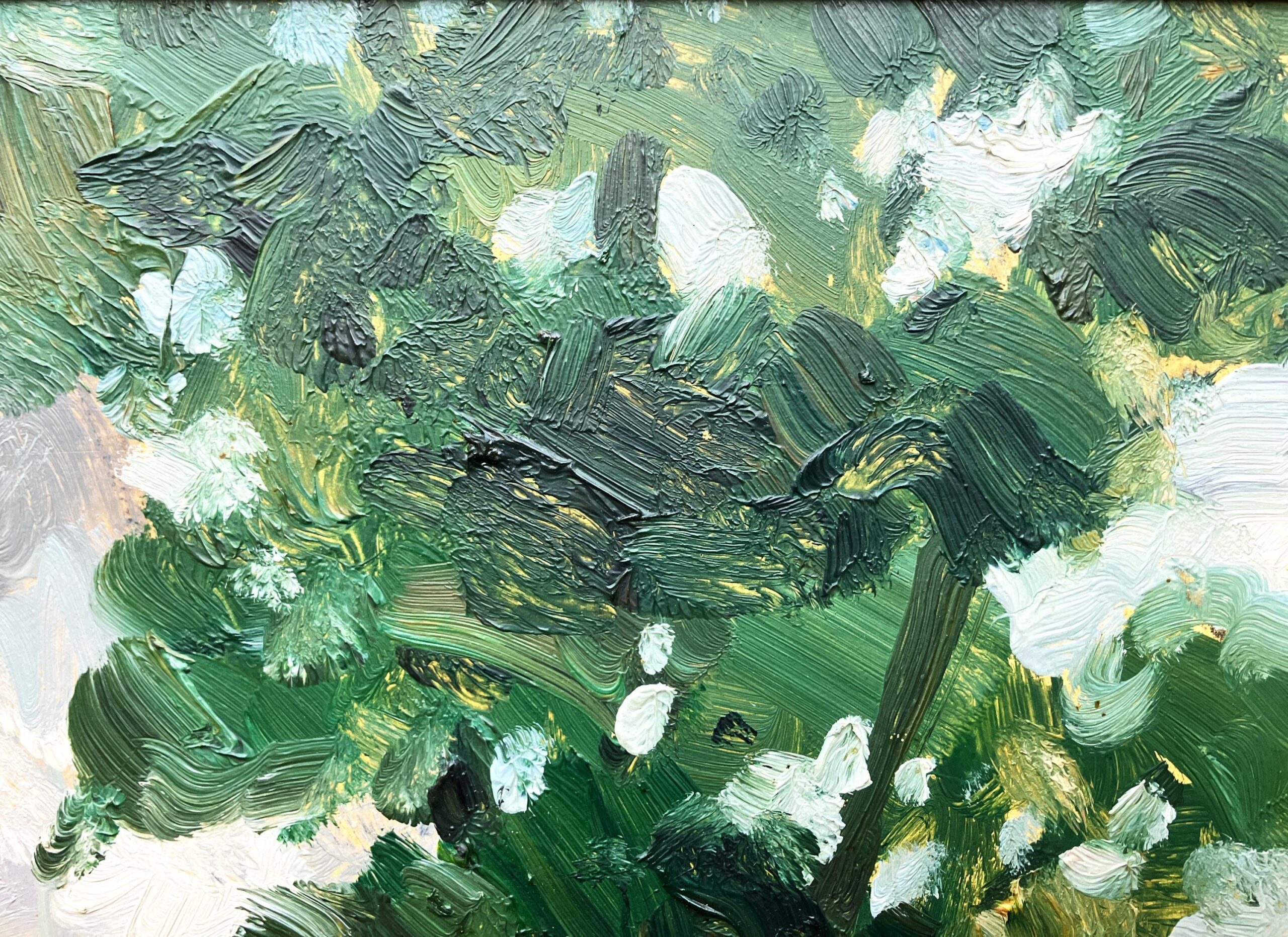 Original Swedish oil painting, farmhouse path landscape, 1930s Scandinavian  modernist, wall art decor - Image 7
