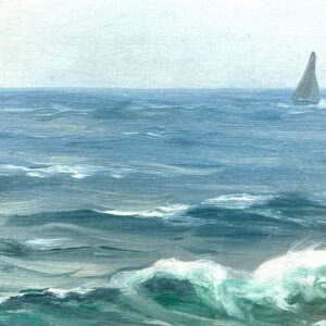 Original Swedish oil painting, seascape ship, early 1900s, coastal wall art - Image 5