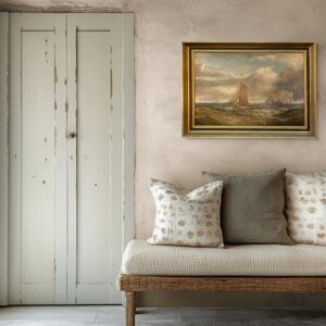 Large Original British oil painting, sailing ship seascape, circa 1900, maritime wall art - Image 3