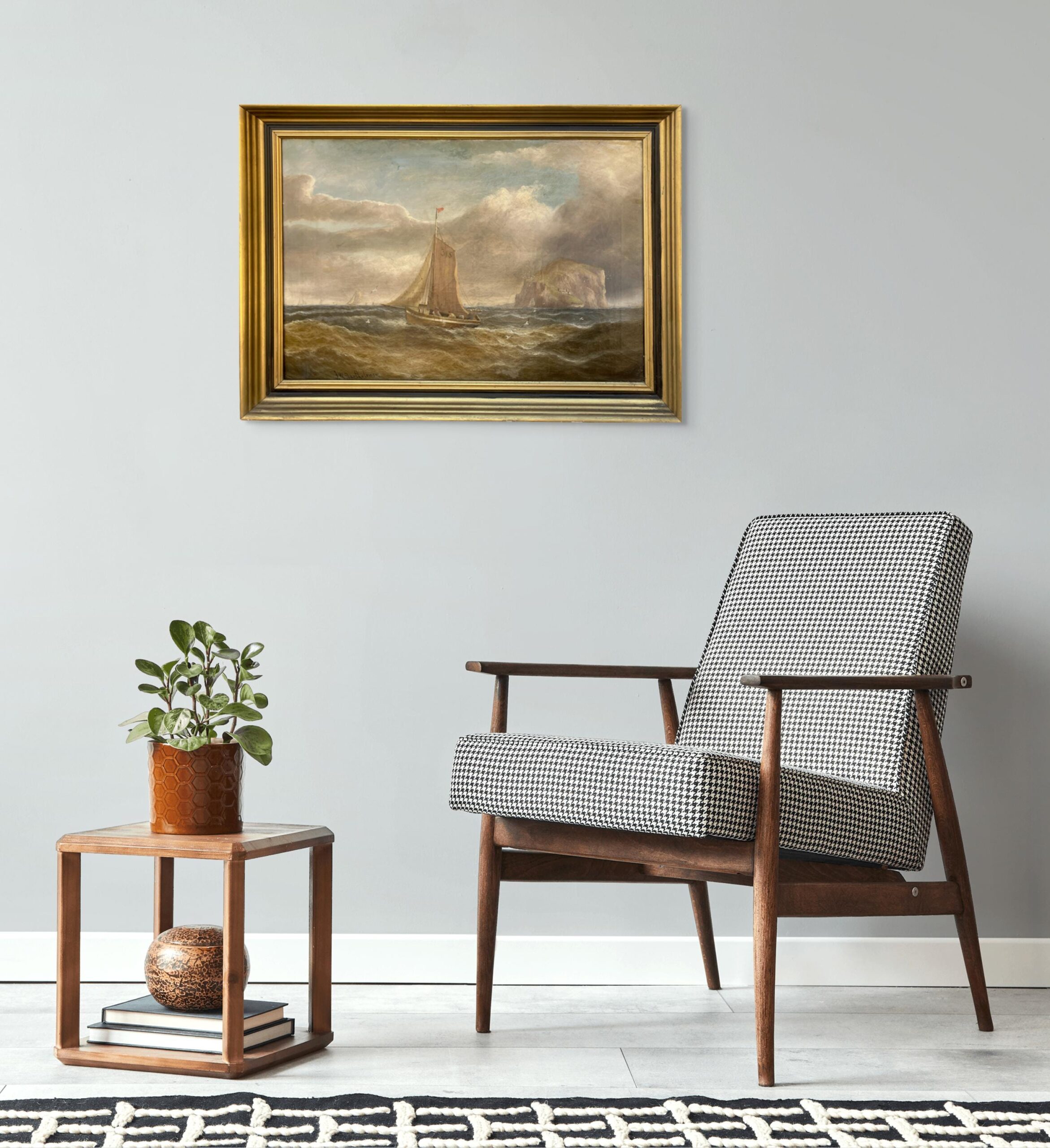 Large Original British oil painting, sailing ship seascape, circa 1900, maritime wall art - Image 2