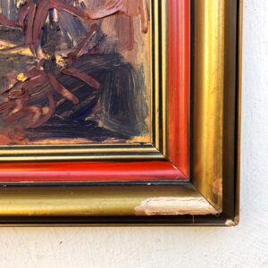 Original Oil Painting – Swedish Coastal Landscape with Boats, 1930s Scandinavian Expressionist Art - Image 9