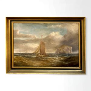 Large Original British oil painting, sailing ship seascape, circa 1900, maritime wall art - Image 1