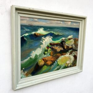 Original Oil Painting – Mid Century Swedish Coastal Landscape - Image 4