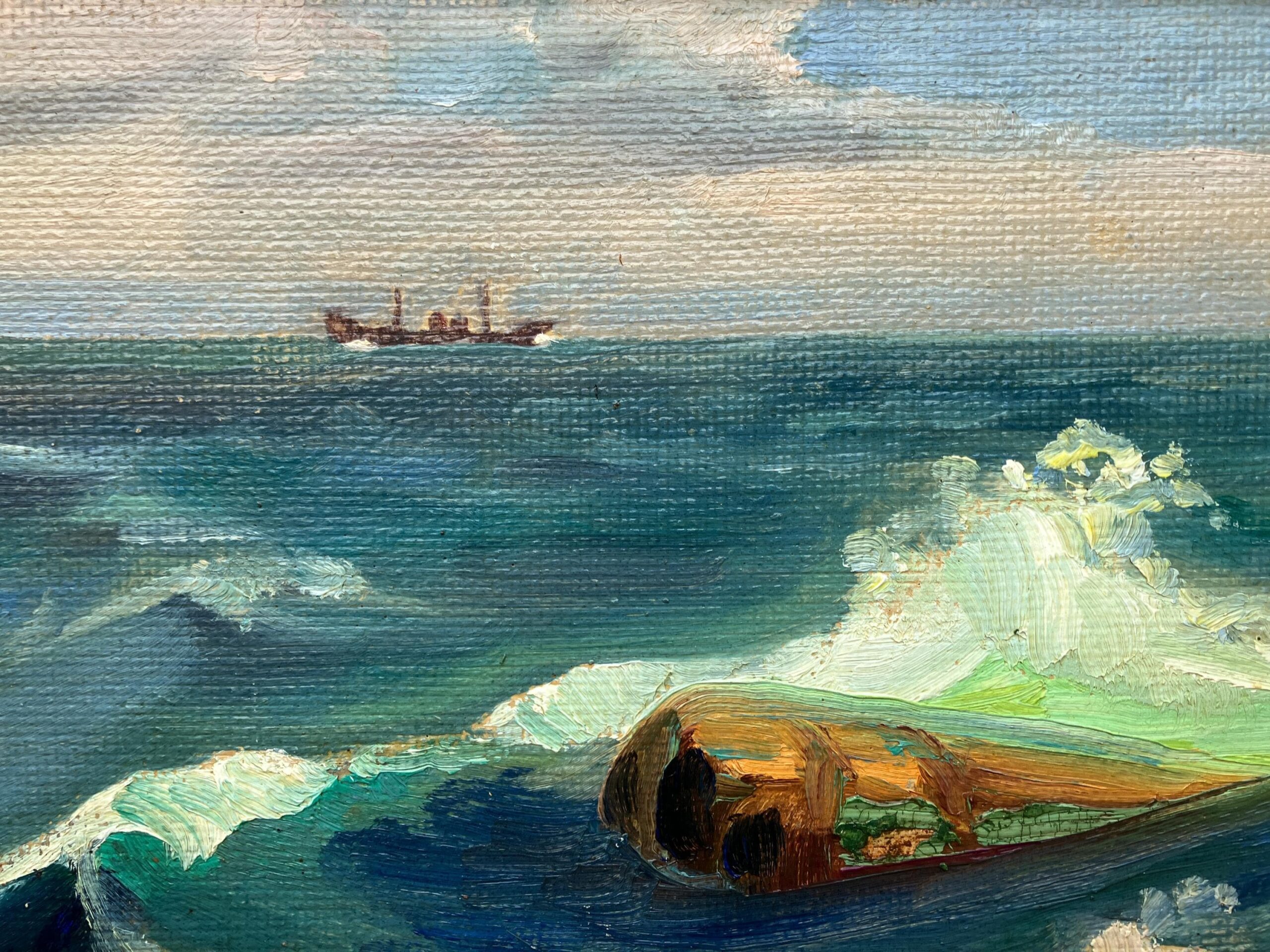 Original Oil Painting – Mid Century Swedish Coastal Landscape - Image 7