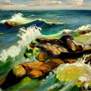 Original Oil Painting – Mid Century Swedish Coastal Landscape - Image 6