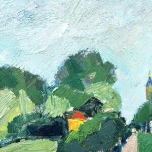 Large Original Swedish oil painting, canal scene Malmö, Mid Century, Scandinavian wall art - Image 10