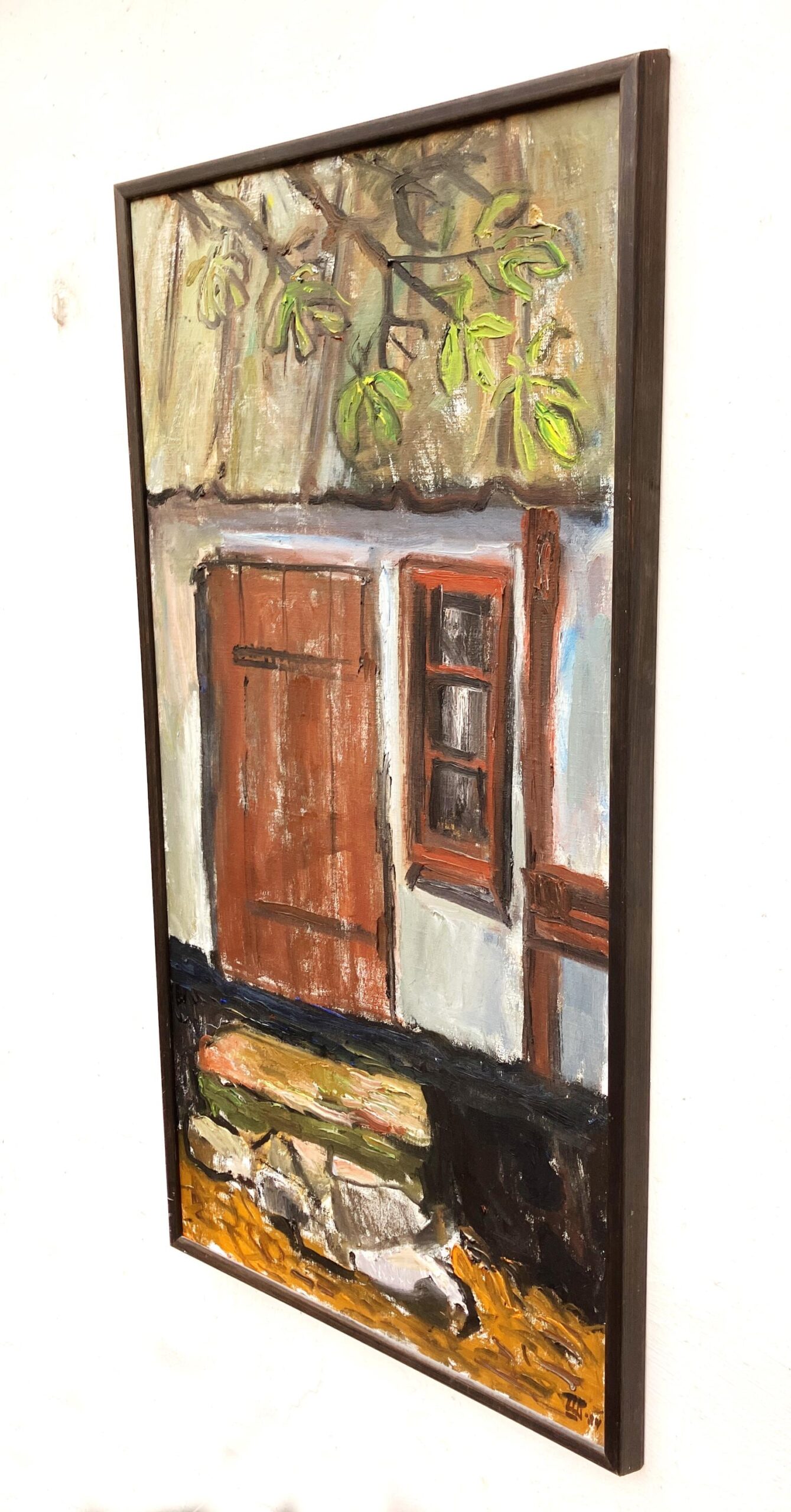 Large Oil Painting by Ulla Borgström, Scandinavian Cottage Facade, Rustic Decor - Image 6