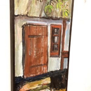 Large Oil Painting by Ulla Borgström, Scandinavian Cottage Facade, Rustic Decor - Image 5
