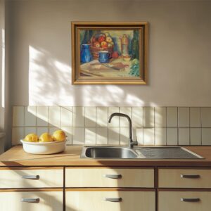 Still Life Oil Painting – Apples and Lemons, Original Vintage Art - Image 3