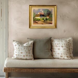 Original Swedish oil painting, Axel Hamborn, rural scene, Mid Century, Scandinavian art - Image 2