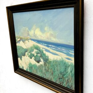 Original Swedish oil painting, coastal dunes, Mid Century, Scandinavian wall art - Image 5