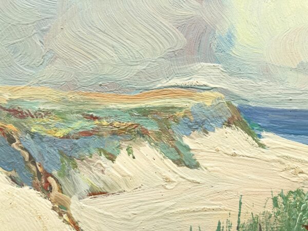 Original Swedish oil painting, coastal dunes, Mid Century, Scandinavian wall art