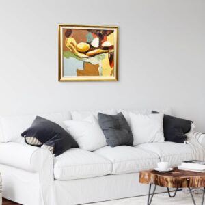 Original oil painting, abstract reclining figure, Scandinavian modern, textured wall art - Image 3