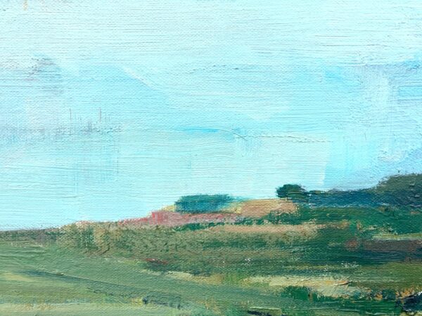 Panoramic landscape painting, swedish oil painting fields, mid century scandinavian, farmhouse decor