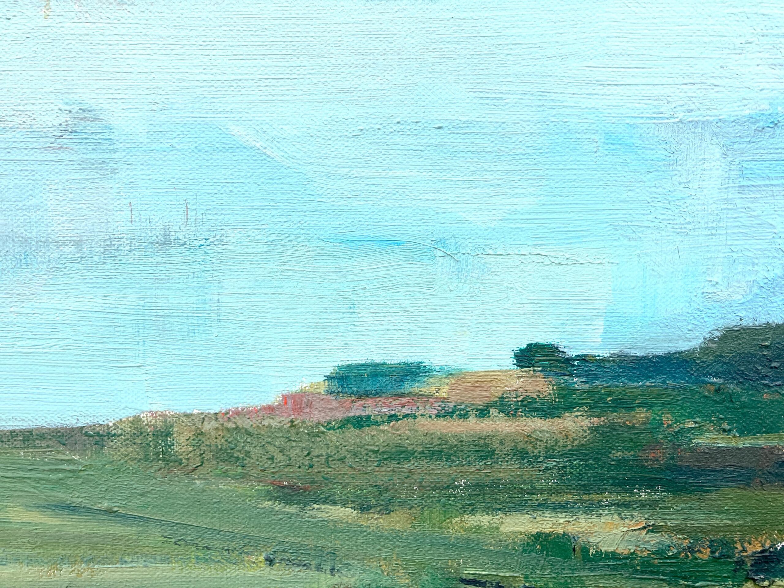Panoramic landscape painting, swedish oil painting fields, mid century scandinavian, farmhouse decor - Image 7