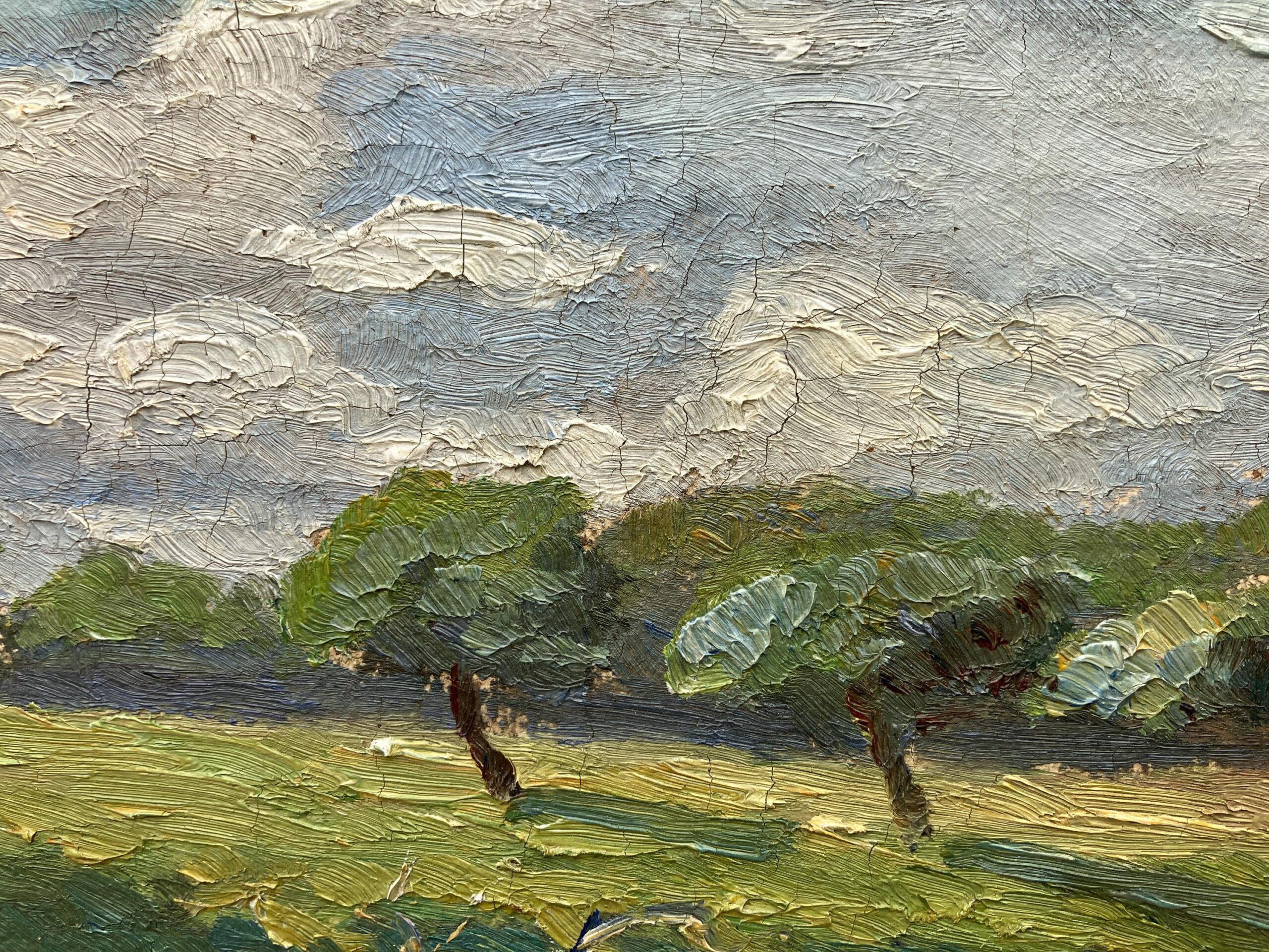 Danish landscape painting, cows in meadow, Scandinavian vintage oil painting, farmhouse wall decor - Image 7
