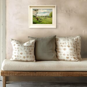 Danish landscape painting, cows in meadow, Scandinavian vintage oil painting, farmhouse wall decor - Image 3