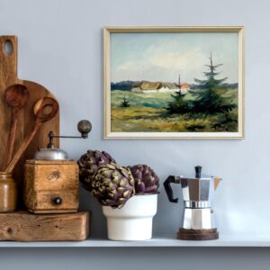 Original Danish Oil Painting, west coast farmhouse, mid century nordic, scandinavian wall art - Image 2