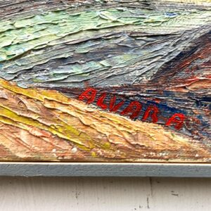 Original Vintage Landscape Oil Painting: Textured Swedish Coastal Scene Wall Art - Image 8