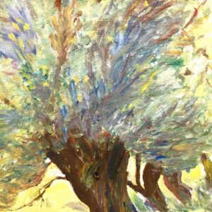 Original Danish oil painting, willow tree avenue, Mid Century, landscape wall art - Image 6