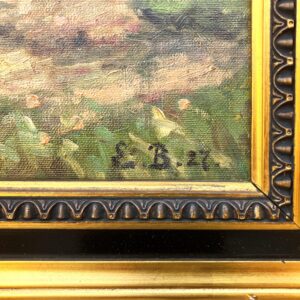 Large Original Danish oil painting, cows and figures rural scene, 1920s, farmhouse wall art - Image 8