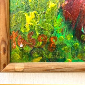Original Danish oil painting, naive landscape, folk art style, wall art - Image 6