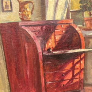 Original Danish oil painting, farmhouse interior, Mid Century, Scandinavian wall art - Image 7