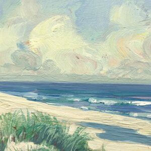 Original Swedish oil painting, coastal dunes, Mid Century, Scandinavian wall art - Image 6