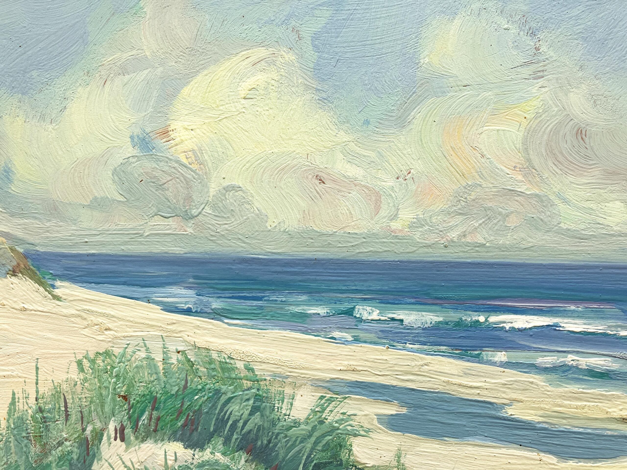 Original Swedish oil painting, coastal dunes, Mid Century, Scandinavian wall art - Image 6