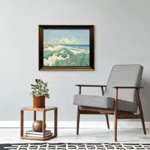 Original Swedish oil painting, coastal dunes, Mid Century, Scandinavian wall art - Image 2