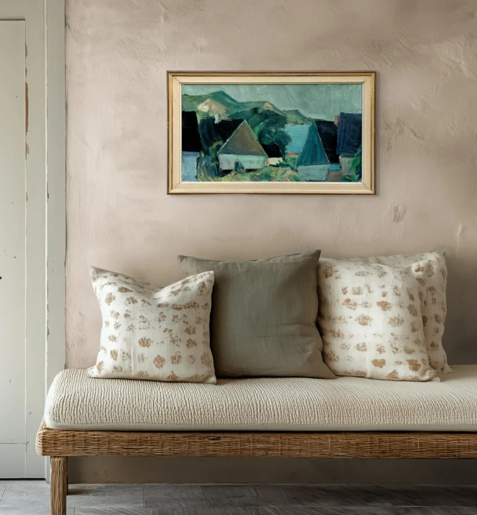 Original Swedish oil painting, coastal landscape, Mid Century, Scandinavian wall art, Carl Berndtsson